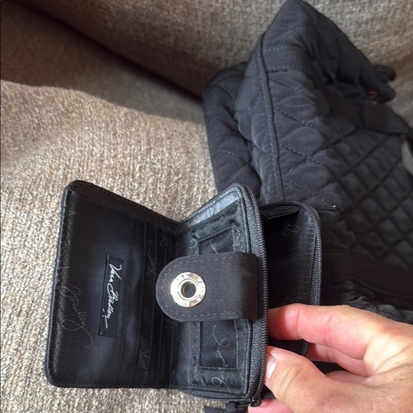 Vera Bradley Black Quilted Margie Handbag With Retired VB Bifold Wallet, NWOT - Picture 7 of 16